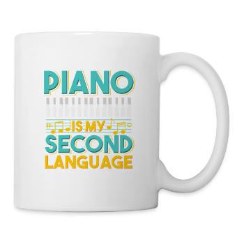Piano Is My Second Language Musical Quote Design - Mug - white - Right