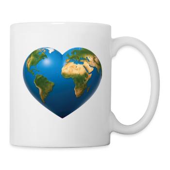 EARTH LOVER - peace & love - Mug blanc - blanc - Droite