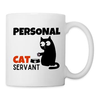 Persönlicher Katzendiener lustige Mama Papa Kätzchenliebhaber - Tasse - Weiß - Rechts