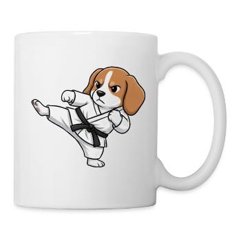 Dessin animé Beagle Cartoon Cartoon Karate Humain - Mug blanc - blanc - Droite