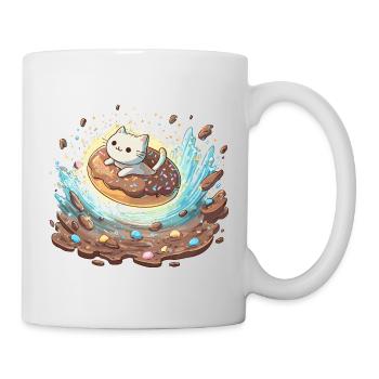 Kawaii Katzen Donut  - Tasse - Weiß - Rechts