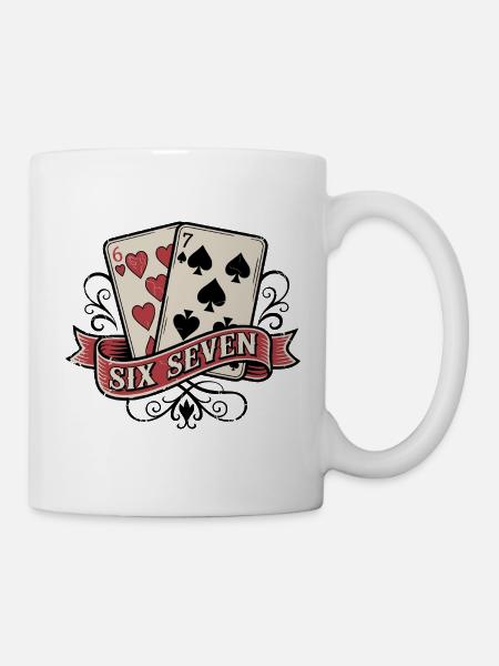 SIx Sieben Karten - Tasse - Weiß