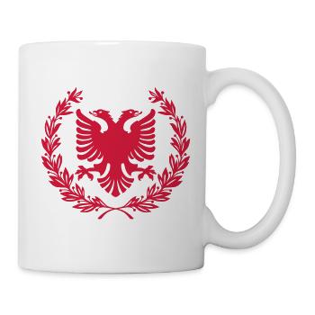 Shqipe Wreath – Albania Laurel Double Head Eagle - Mug - white - Right