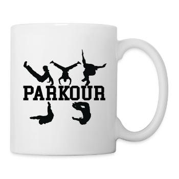 Parkour-Silhouetten - Tasse - Weiß - Rechts