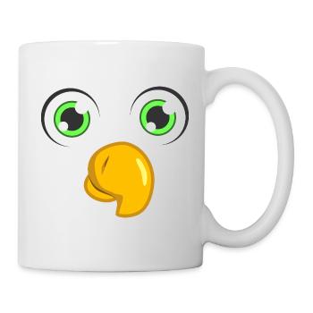 Süßes Papageiengesicht minimalistisches lustiges Vogel-DIY-Kostüm - Tasse - Weiß - Rechts