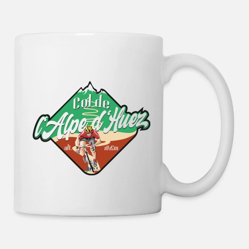 Col de l'Alpe d'Huez Radfahrer - Tasse - Weiß