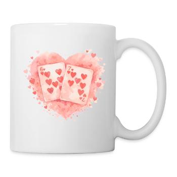 Spielkarten 67 Valentine six seven Herz Süß - Tasse - Weiß - Rechts