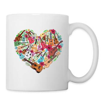 Hawaiian Ukulele Uke Heart - Tasse - Weiß - Rechts