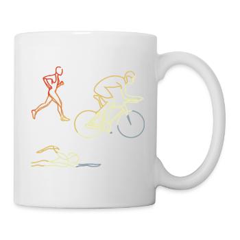 Vintage Schwimmen Radfahren Laufen - Tasse - Weiß - Rechts