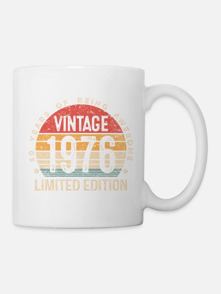 50 Geburtstag Retro Shirt – 1976 Vintage Geschenk - Tasse - Weiß