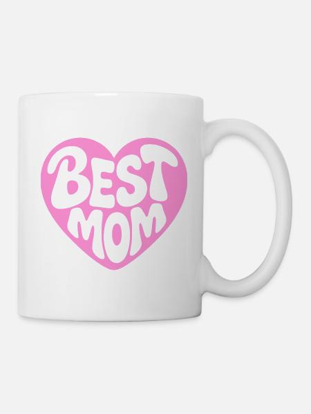 Beste Mama Herzdesign - Tasse - Weiß