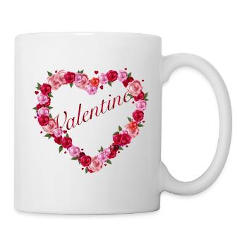 Rose en forme de cœur pour la Saint-Valentin - Mug blanc - blanc - Droite