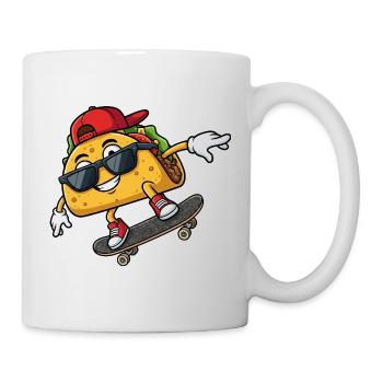 Slogan cool du skateboarder taco - Mug blanc - blanc - Droite