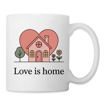 Illustration de maison en cœur pastel - Mug blanc - blanc - Droite