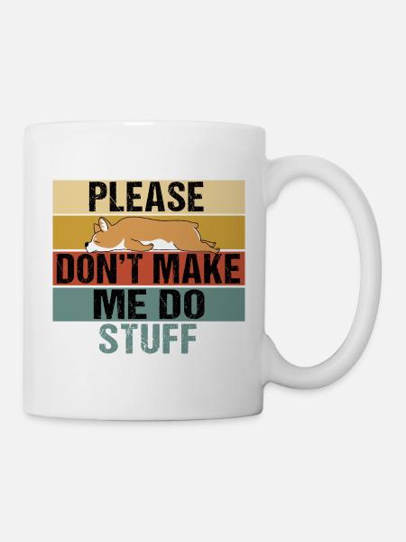 Design drôle de Corgi endormi et d’amant paresseux - Mug blanc - blanc