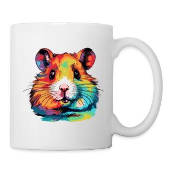 Portrait du hamster de l’explosion en couleur - Mug blanc - blanc - Droite