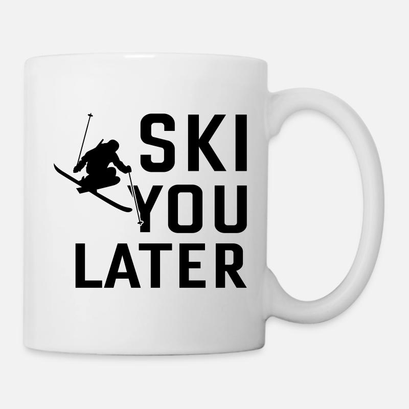 Ski You Later SVG – Design Moderne - Mug blanc - blanc