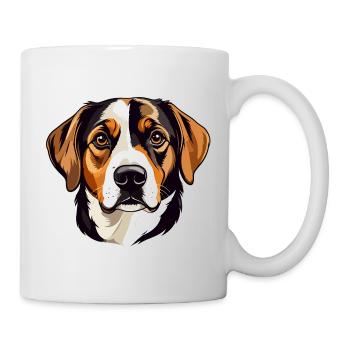 Beagle head vector illustration - Mug - white - Right