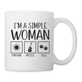 Ukulélé hawaïen Ukulélé Je suis un simple - Mug blanc - blanc - Droite