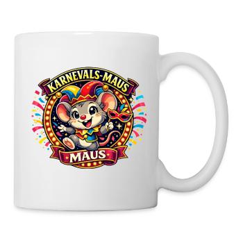Karneval Maus - Lustig Fasching Kostüm Süß - Tasse - Weiß - Rechts