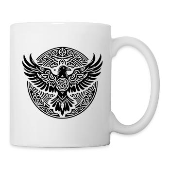 Corbeau triskel - Silence noir - Mug blanc - blanc - Droite
