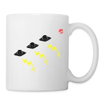 UFO Invasion Lightning Attack Alien Vector - Mug - white - Right