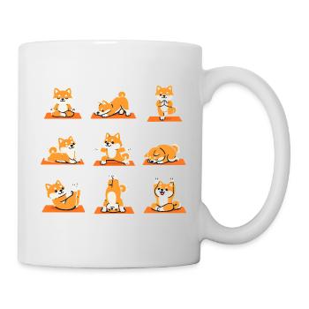 Shiba Inu Yoga Poses Funny Dog Sports - Mug - white - Right