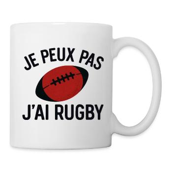 Je peux pas j'ai rugby - Mug blanc - blanc - Droite