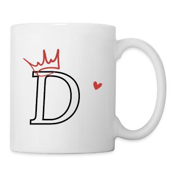 Herzkronen-Brief - Tasse - Weiß - Rechts