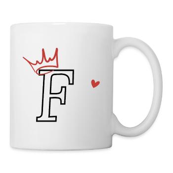 Buchstabe f Kronenherz - Tasse - Weiß - Rechts