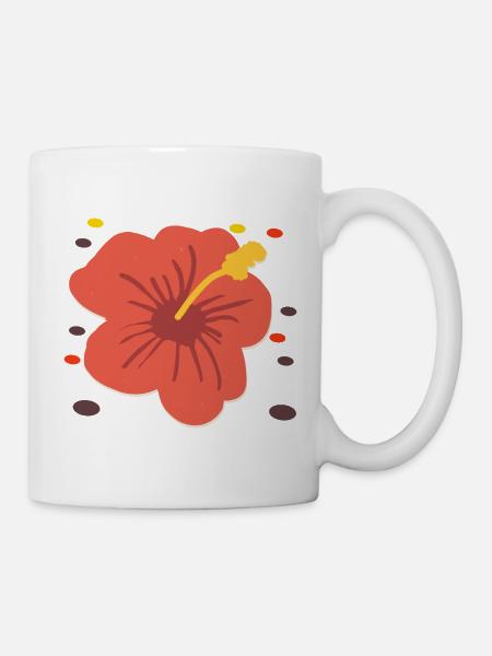 Hibiskus - Tasse - Weiß