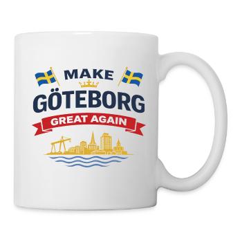 Gothenburg Silhouette with Swedish Flags - Mug - white - Right
