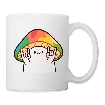 Un champignon hétéroclite marque la pierre - Mug blanc - blanc - Droite
