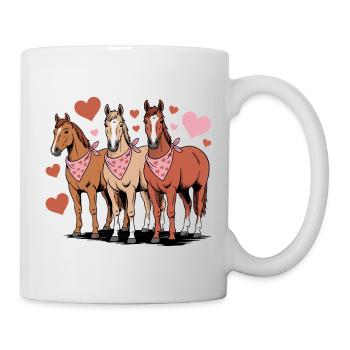 Les chevaux aiment la Saint-Valentin Heart Equestrian - Mug blanc - blanc - Droite