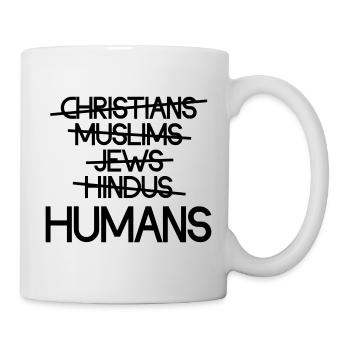 Les humains avant la religion - Message - Mug blanc - blanc - Droite