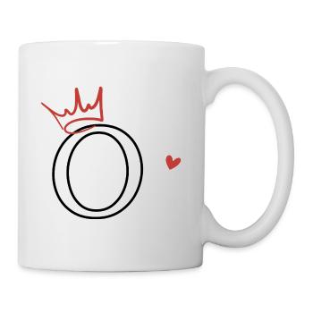 Buchstabe o Kronenherz - Tasse - Weiß - Rechts