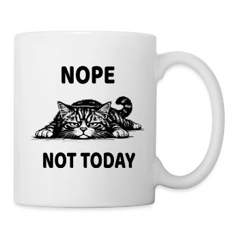 Nope Not Today Katze Lustiges Lustloses Design - Tasse - Weiß - Rechts