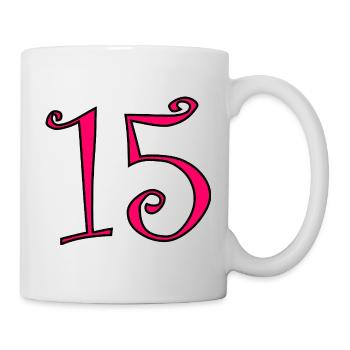 15. 15 ANS. 15e ANNIVERSAIRE. ANNIVERSAIRE 15 ANS. - Mug blanc - blanc - Droite