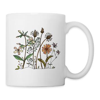 Blumen - Tasse - Weiß - Rechts