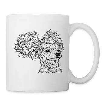 Eleganter Pudel im Line-Art-Stil - Tasse - Weiß - Rechts