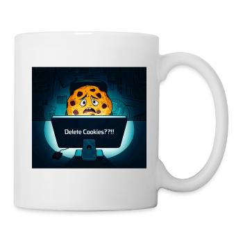 Schüchterne Kekse am Computer - Tasse - Weiß - Rechts