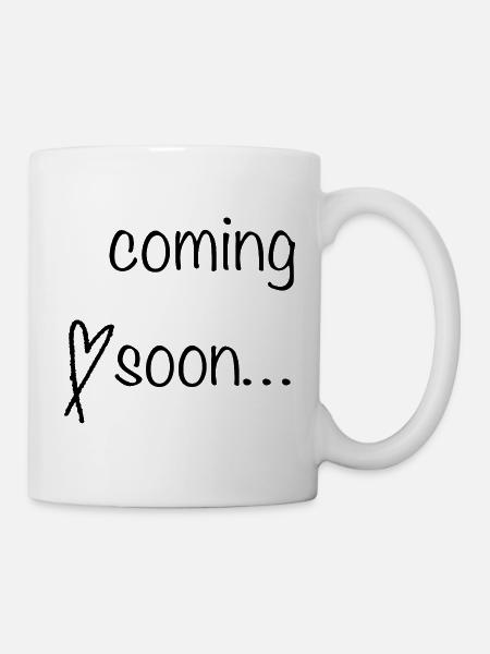 Coming Soon Schriftzug - Tasse - Weiß