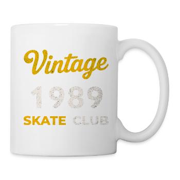 Vintage 1989 Skate Club Retro Geburtsjahr Geschenk - Tasse - Weiß - Rechts
