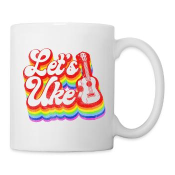 Ukulélé hawaïen ukulélé rétro vintage - Mug blanc - blanc - Droite