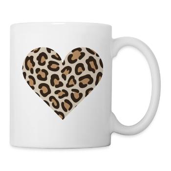 Leopardenherz-Druck - Tasse - Weiß - Rechts