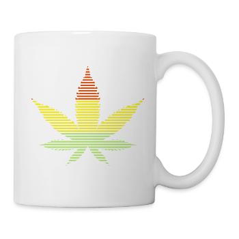feuille de cannabis - Mug blanc - blanc - Droite