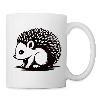 Monochrome Hedgehog Silhouette - Mug - white - Right