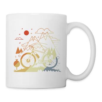 Mountainbiken Vintage - Tasse - Weiß - Rechts