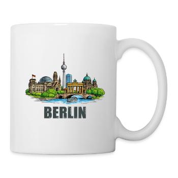 Berliner Skyline  - Tasse - Weiß - Rechts