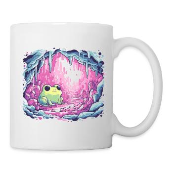 Frosch im pinken Kristallkessel - Tasse - Weiß - Rechts